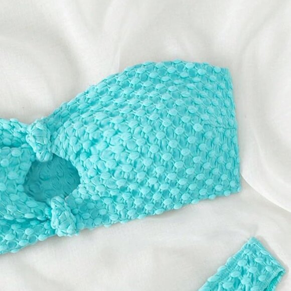 2 Piece Strapless Cut Out Bandeau Swimsuit - Picture 4 of 6